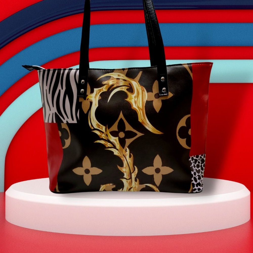 Hand Painted Artificial Leather Handbag 2 sides Sa